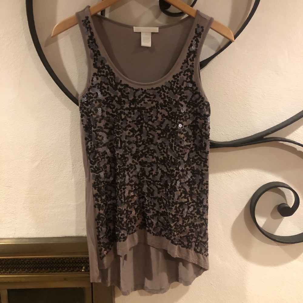 Design History, Taupe, sequin tank top